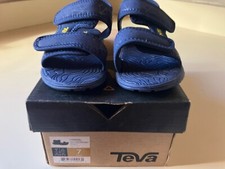 Teva Toddler Boys Girls Tidepool Sandals Navy Yellow Print 110190T Size 7 NEW