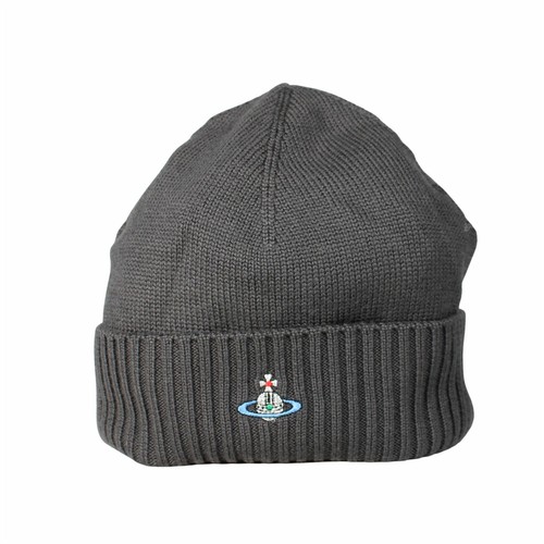 VIVIENNE WESTWOOD Grey Wool Logo Beanie 