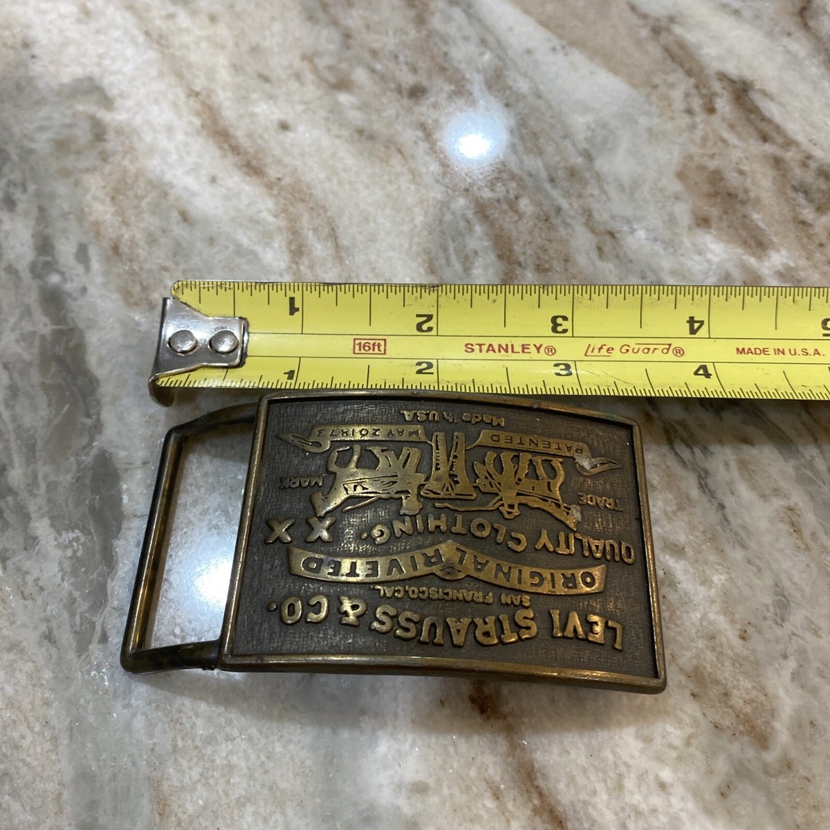 Levi Strauss Co. Belt Buckle Metal Brass Fits 1.5” Made in Levi Strauss Co. Belt Buckle Metal Brass Fits 1.5” Made in