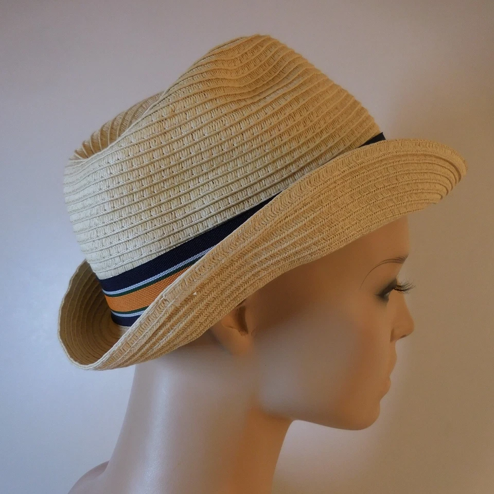 Sombrero de paja vintage T56 Art Deco moda para mujer y hombre Francia N6805 Foto 3 de 4
