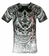 Xtreme Couture By Affliction Men's T-Shirt IMPERIAL DRAGON Biker MMA White