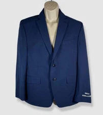 Perry Ellis Men's Blue Solid Modern-Fit Nested Suit Separate Jacket Size 46S