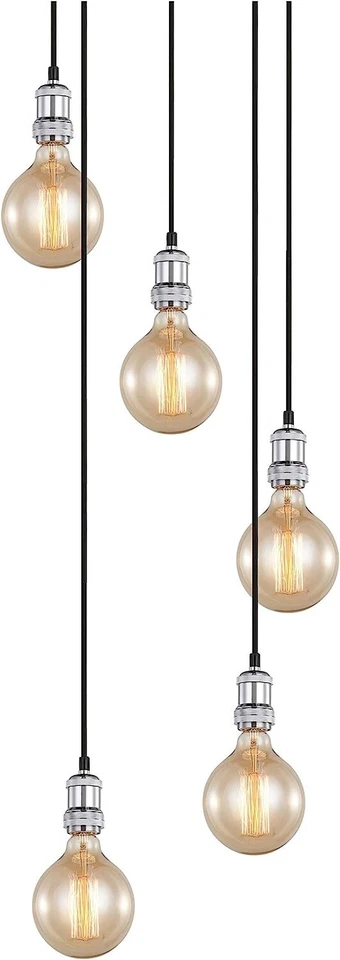 Colgante Woodbridge Iluminación 5 Luces Cromo Contemporáneo con Bombillas 18325CHR-G125 Foto 4 de 4