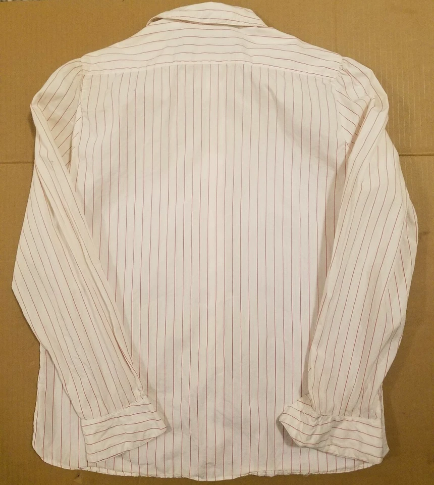 Top vintage Roots Shop para mujer talla 14 blanco rosa a rayas abotonadas L/S Foto 2 de 4
