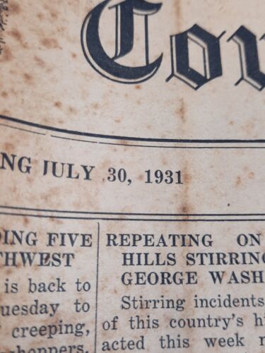 2 Vtg 1931 Rockbridge Co News Virginia Newspapers Small Town News Adds - Picture 4 of 12