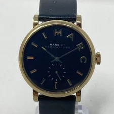 Marc by Marc Jacobs Baker Watch Women 36mm Gold Tone Black MBM1269 New Battery
