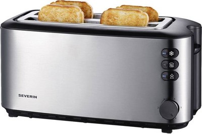 Severin AT 2509 Edelstahl-Schwarz B-Ware Langschlitz Toaster