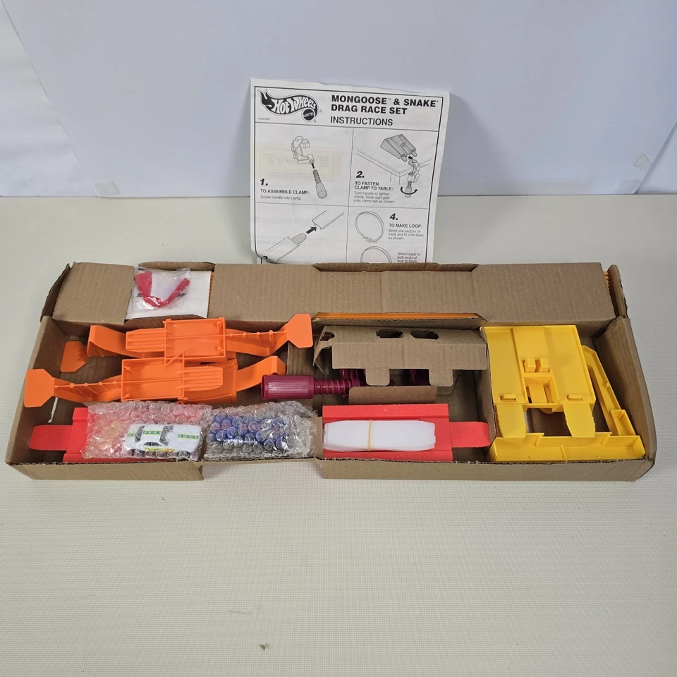 Juego de carreras de arrastre Hot Wheels Mongoose & Snake 1994 vintage - nuevo en caja abierta Foto 3 de 3