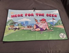 Golf Towel Funny Here For The Beer Microfiber Waffle Knit