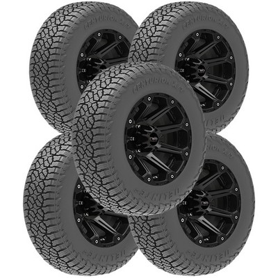 (QTY 5) LT285/75R17 Delinte Centurion X/T 128/125Q LRE Black Wall Tires