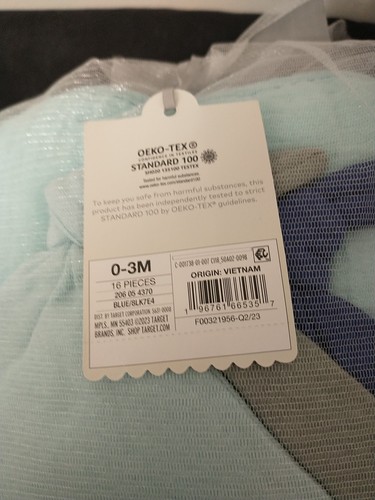 Baby Boys' 16pk Layette Perfect Gift Shower Bundle - Cloud Island Blue Newborn - Foto 7 di 8