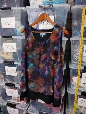 Simply Vera Wang Multi Colored Two Layer Thin Dress Polyester ,M Boho A298