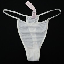 NEW Victoria's Secret VTG Y2K Satin Silky String Semi-Sheer Thong Panty MEDIUM