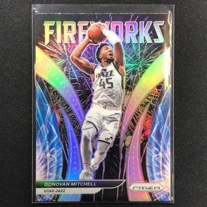 2021-22 Prizm Donovan Mitchell Fireworks Silver No 10