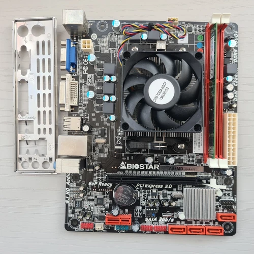 BIOSTAR A58MD V6.0 MATX Mainboard + AMD A4-4000 APU I/O Plate Cooler & 4GB RAM