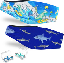 Tappi Orecchie Piscina Con Fascia Nuoto per Bambini 4-16 Anni, 2 Paia Fascia Ore
