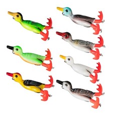 3D Fishing Baits Silicone Soft Lures Double Propeller Floating Duck Swimming