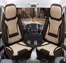 Schonbezüge Sitzbezüge für Audi Q7 4L Bj 2005-15 in Braun/Beige T2