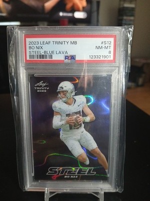 2023 Leaf Trinity Blue Lava Steel /99 Bo Nix Rare Card Oregon Ducks
