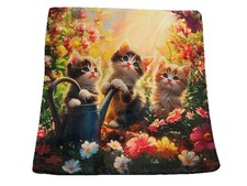 Kitty Cats Garden Floral Throw Pillow Cover Decorative Holiday Home Decor