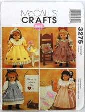 McCall's 3275 18" Doll Dresses and Accessories