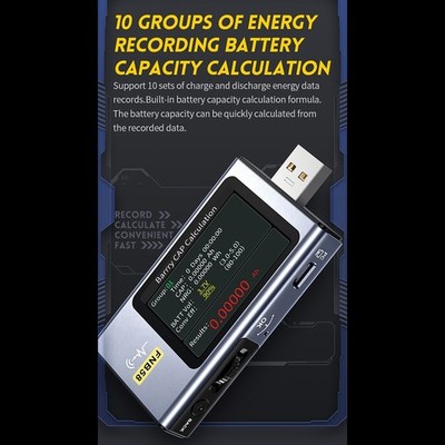 USB Tester mit LCD Display Schnellladungserkennung und Kapazitätsberechnung