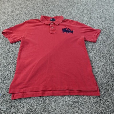VTG Ralph Lauren Polo Shirt Mens S Red Big Pony Stampede Dual