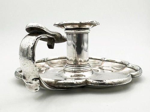 MATTHEW BOULTON CHAMBERSTICK ANTIGUO PLATO SHEFFIELD WILLIAM IV c1835 - Imagen 4 de 6
