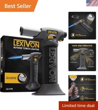 Butane Torch Lighter, Refillable Kitchen Cooking Torch | Self-Igniting with S...