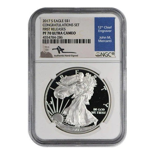 2017-S American Silver Eagle NGC PF-70 ULTRA CAMEO CONGRATULATIONS SET