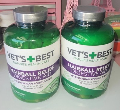 Vet's Best Hairball Relief Digestive Aid 180 Chewable Tablets All Cats 2 pack