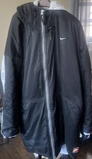 Vintage 90  s Nike Heavy Jacket Hooded Black White Back Swoosh Sz XL