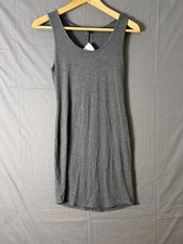 Forever 21 Ribbed Bodycon Tank Dress Charcoal Grey Sleeveless Mini Size Small