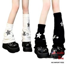 2Pcs Black White Leg Warmers for Girls Cute Leg Warmers Y2k Black and White