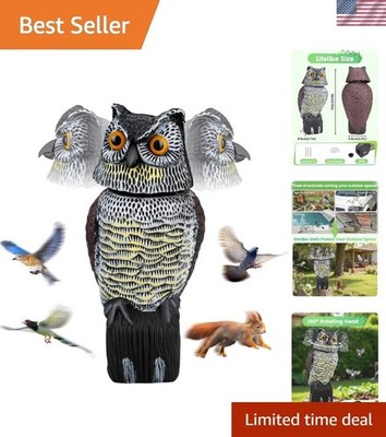 Lifelike 15'' Owl Decoy to Repel Birds & Squirrels   Effective Garden Defense