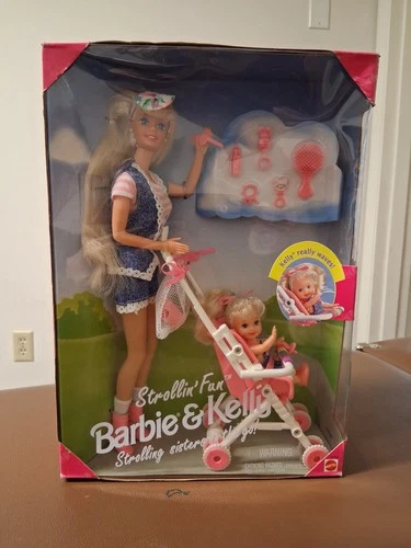 1995 BARBIE & KELLY DOLL STROLLIN' FUN Stroller Play Set Vintage MATTEL