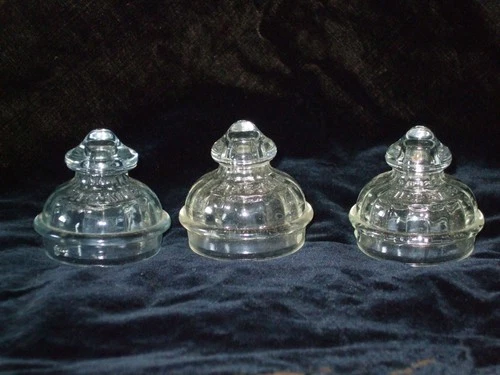 Vintage Fire King Glass Percolator Tops - Set of 3 - Anchor Hocking