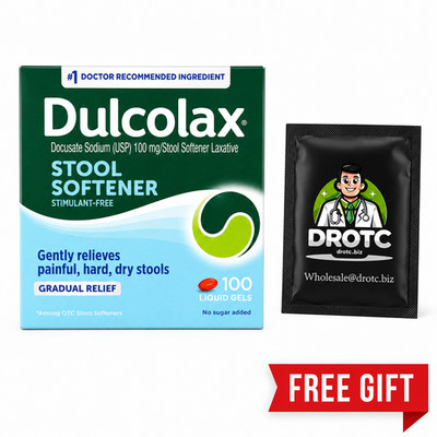 Dulcolax Stool Softener 100mg 100 Liquid Gels + Free DR OTC Gift - Exp 2028+