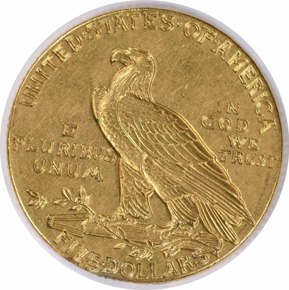 1909-D $5 Gold Indian AU Slider Uncertified #136 - Image 2 of 2