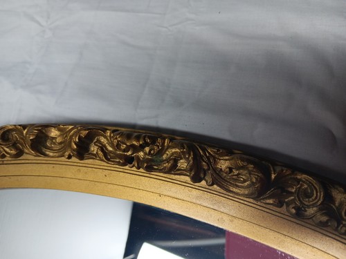 Specchio da parete ovale vintage MCM Burwood stile freccette siroco Hollywood Regency (1972) - Foto 4 di 24