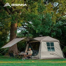 BISINNA One-touch Ridge Type Tent Titanium Glue 3-4 Persons Outdoor Automatic Ca
