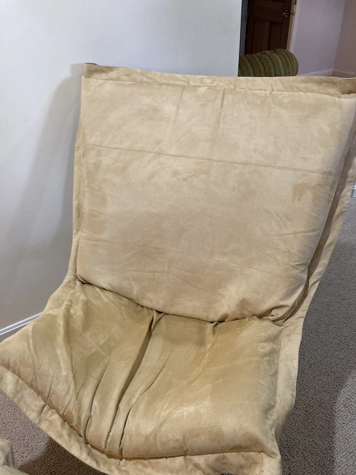 Howard Elliott Faux Microsuede Chamois Scroll Puff Chair 500-1092 - Image 4 of 4