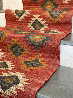 Wool Jute Kilim Runner Accent Vintage Nordic Carpet Runner Oriental Bohemian Rug
