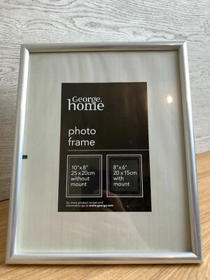 George Home Silber Bilderrahmen 10 mal 8 oder 8 mal 6 mit Halterung 