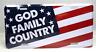 God Family Country License Plate Car Truck Tag Vehicle Auto USA American Flag