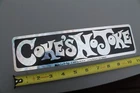 Coke's No Joke Cocaine Crack OG Black Silver 80's Ski2 Vintage Vending STICKER