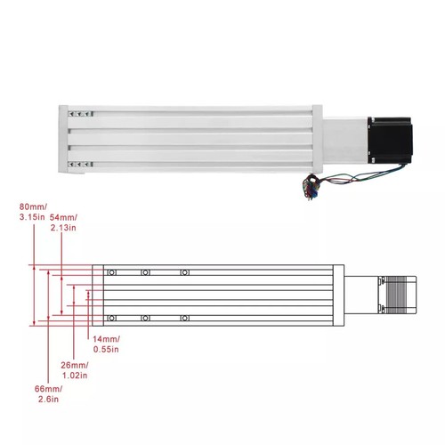 EU】 ZBX80 100-600 mm CNC guida lineare attuatore di movimento stadio + motore passo-passo Nema 23 - Foto 5 di 10