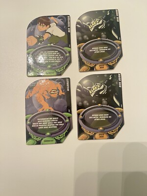 Ben 10 Hyper Scan Card Lot Of 4 Scan Cards Includes  Wildmut, Rip Jaws, Ben VTG