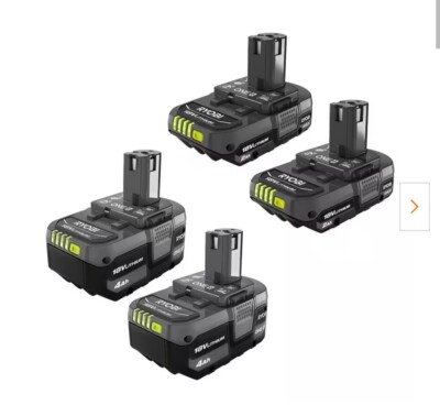 Ryobi 18V One+  P2025 4 Battery Kit