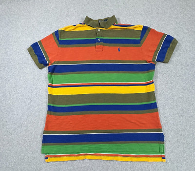 Vintage Y2K Ralph Lauren Shirt Mens Extra Large Striped Multi Color Classic Fit